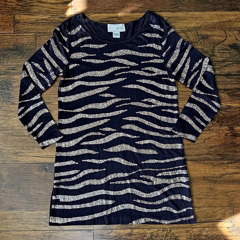 Joan Vass 1P Petite Small Sequined Tunic